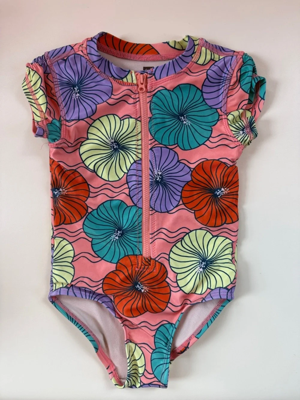 Tea Collection Pink Floral One-Piece Swimsuit - Picture 1 of 1